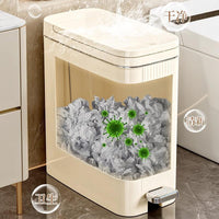 Slim Pedal Trash Can with Lid for Bathroom Kitchen Living Room, 10L
