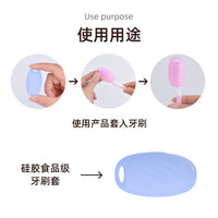 Portable Silicone Toothbrush Holder Travel Case with Hook or Standard Design