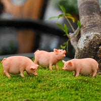 Miniature Pig Figurine for Desktop, Living Room, Garden, and Bonsai Decor