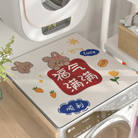 Cartoon Diatomaceous Earth Washing Machine Mat - Quick Dry, Absorbent & Dustproof