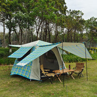 Automatic Pop-Up Camping Tent for 3-4 People, Double Layer Waterproof All-Season Outdoor Shelter