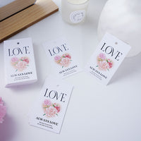 50-Pack Love Mother's Day Square Hanging Gift Tags with Message Card
