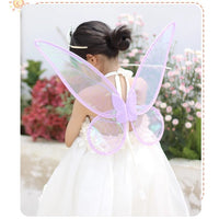 Kids' Colorful Butterfly Wings & Elf Fairy Costume Set with Headband, Ears, and Wand