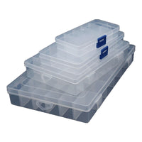 Clear Plastic Storage Box with Removable Dividers for Jewelry, Tools, and Small Items
