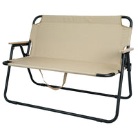 Reinforced Kermit Style Double Folding Camping Chair with Backrest for Outdoor BBQ & Stalls
