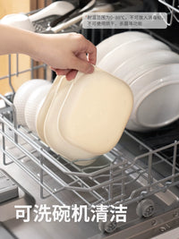 Lazy Corner Bone Dish Set with Base, Dishwasher Safe, Elegant Tableware for Snacks and Food Prep