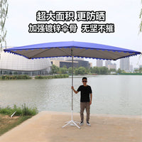 Extra Large Outdoor Square Sun Umbrella for Commercial Use, Foldable Rainproof Canopy with Thickened Fabric