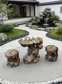 Water Mill Outdoor Garden Artificial Taihu Stone Rockery Bonsai Base Villa Garden Decoration Small Tea Table Ornament