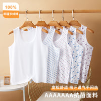 Women's Plus Size Cotton Vest for Middle-Aged & Elderly, Sleeveless Undershirt with Print
