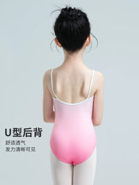 Girls' Gradient Ballet Leotard Dance Practice Gymnastics Outfit