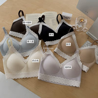 MUZITATA Korean Style Lace Bralette with Soft Support and Jelly Bra Comfort