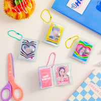 Mini 2-inch Photo Album Keychain for Instax Kpop Photocards and Stickers