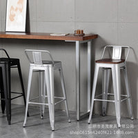 Industrial Style Loft Bar Table Solid Wood Iron Narrow High Table for Pub Cafe