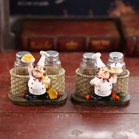 Creative Resin Chef Figurine for Kitchen & Restaurant Decor, Vintage Miniature Model Ornament