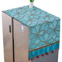 Refrigerator Dust Cover with Storage Pockets for Single/Double Door Fridges, Microwaves, Washing Machines