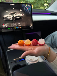 2026 New Year Lychee & Orange Car Dashboard Ornament Set for Office & Home Decor