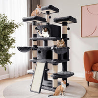 Multi-Level Cat Tree Condo with Scratching Posts and Perches for Large Cats