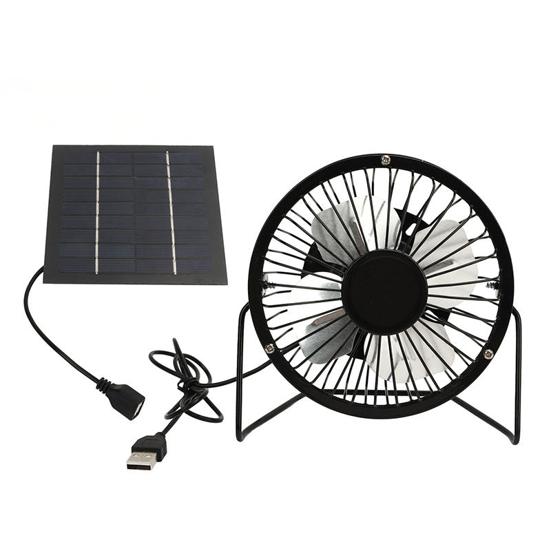 Portable 5W Solar Panel with 5V Output for Outdoor Cooling Fan and Charging