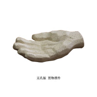Wabi-Sabi Ceramic Candle Holder and Incense Burner, Creative Hand-Shaped Incense Base, Rough Pottery Aroma Candle Container