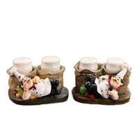Creative Resin Chef Figurine for Kitchen & Restaurant Decor, Vintage Miniature Model Ornament