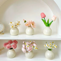 Ins Style Ceramic Vase with Faux Dried Flowers for Home and Office Decor