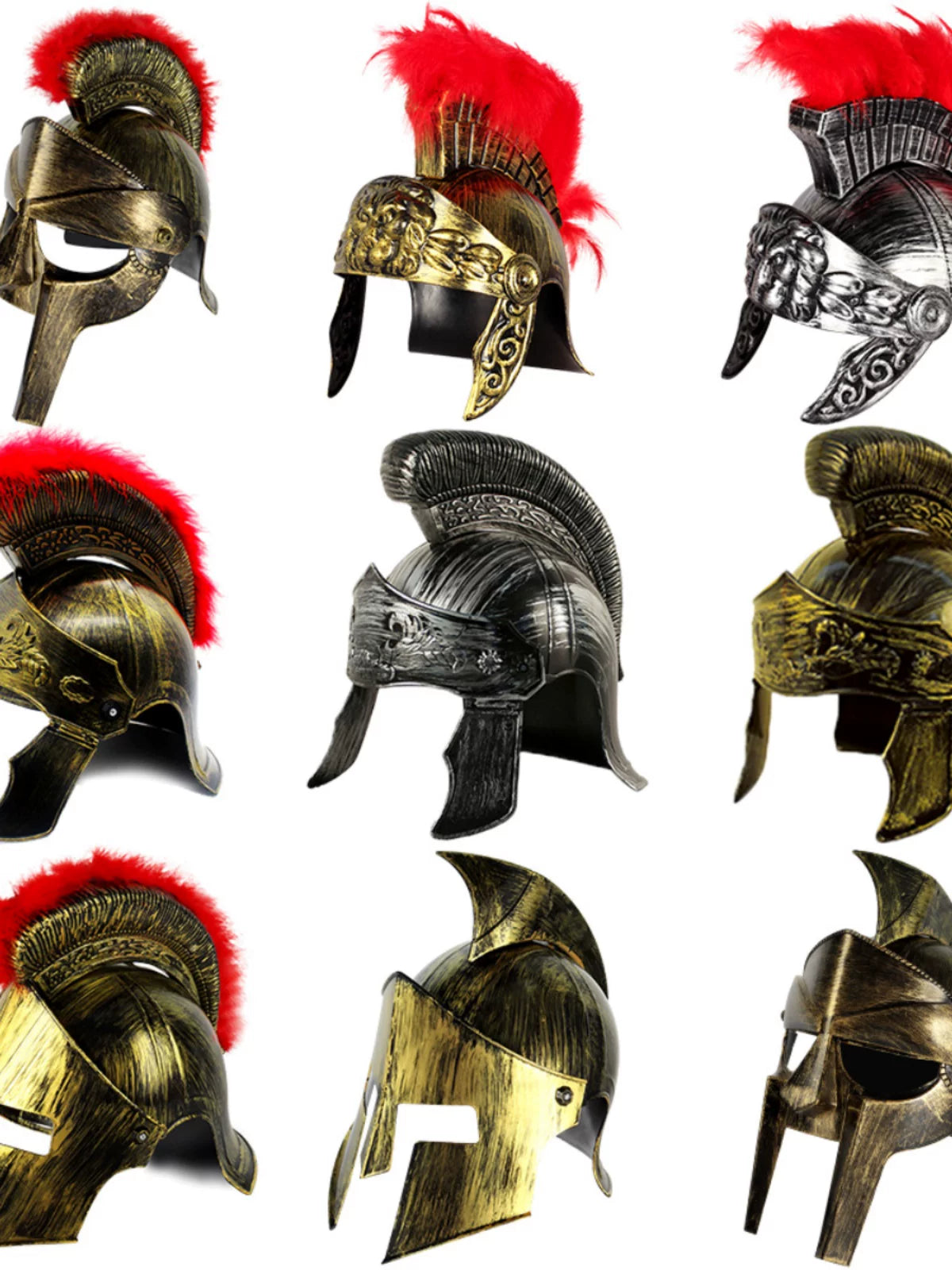 Roman Spartan Warrior Helmet for Cosplay and Parties, Adult Size