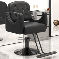 Modern Hydraulic Swivel Reclining Barber Chair for Salon Styling, Cutting, and Perming