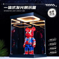 LED Light Acrylic Display Case for LEGO Models & Action Figures, Dustproof Storage Box