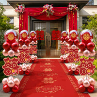 Wedding Balloon Arch Column Kit with KT Board Road Guide for Outdoor Decorations