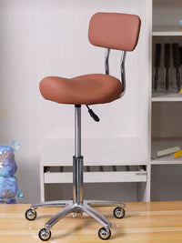Ergonomic Saddle Stool with Backrest, Swivel Adjustable Salon Chair for Beauty, Hairdressing, and Office
