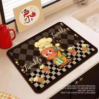 Cute Star Man Diatomaceous Earth Kitchen Sink Faucet Absorbent Mat Quick Dry Drain Pad
