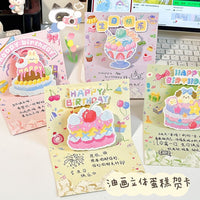 Ins Cream Birthday Cake Greeting Card Romantic Confession Blessing Card DIY Postcard