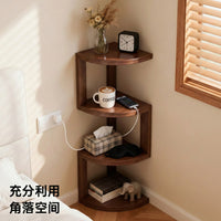 Solid Wood Nightstand Small Bedroom Corner Table Narrow Bedside Storage Shelf
