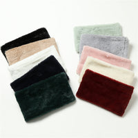 Unisex Faux Rabbit Fur Neck Warmer Scarf for Winter, Solid Color Neck Gaiter