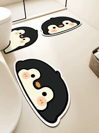 Cartoon Diatomaceous Earth Bathroom Mat Set - Quick Dry, Non-Slip, Washable
