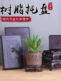Thickened Plastic Plant Pot Saucer Round Square Rectangular Drip Tray for Indoor Outdoor Planters