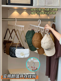 Multi-functional Belt Scarf Tie Hanger Rack with Hooks for Closet Organization