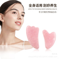 Rose Quartz Gua Sha Massage Tool for Face and Body - Acupressure and Lymphatic Drainage