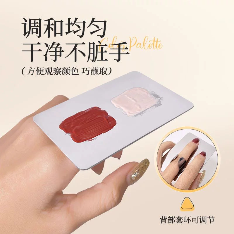 Stainless Steel Makeup Mixing Palette with Spatula for Foundation Concealer