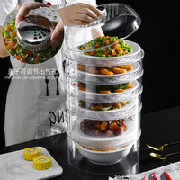 Stackable Transparent Food Cover for Parties and Picnics, Reusable Plastic Dish Cover for Camping and Home Use