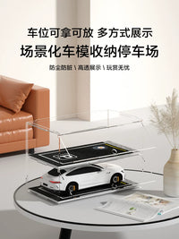 1:18 Scale Model Car Display Case with Parking Slots, Multi-Layer Transparent Storage Box for Diecast Vehicles