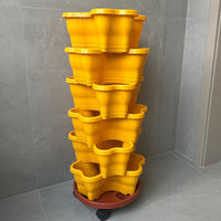 Stackable Vertical Garden Planter with Wheels for Balcony Vegetable Growing