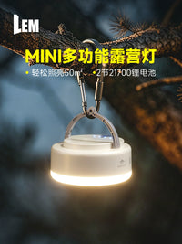 LEM Rechargeable Camping Lantern with Long-lasting Battery, Hanging Emergency Light for Home and Outdoor Tent Lighting
