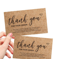 50-Pack Kraft Paper Thank You Cards with Blank Space for Messages and Decorations