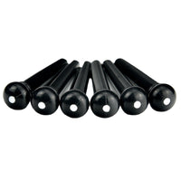 Acoustic Guitar Bridge Pins, 6-Pack with 1 Spare, Black/Ivory
