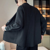Men's Waffle Knit Long Sleeve Casual Shirt Jacket