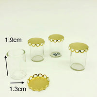 Miniature Dollhouse Scene Clay Craft Bottle Ornament with Glass Copper Lid