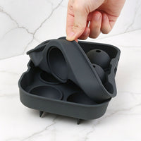 Silicone Sphere Ice Cube Mold with Lid, Easy Release Round Ice Ball Maker for Whiskey Cocktails