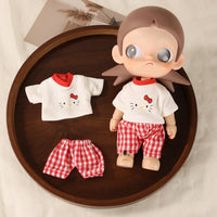 BJD Doll Clothes KT Plaid Casual Outfit Set