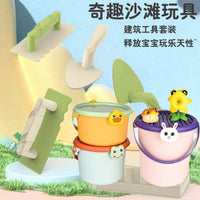 Kids' Cartoon Storage Bucket with Building Block Lid - Portable Toy Organizer and Snack Box
